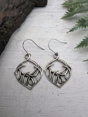 Antler Earrings / Rustic Country Jewelry